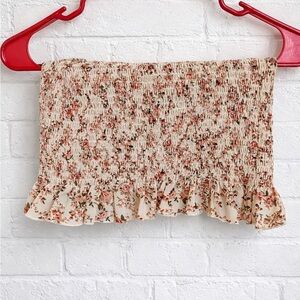 SHEIN Cream Floral Mini Skirt